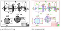 Detailgenaue Präzisionsvektorisierung und CAD Digitalisierung von technischen Zeichnungen