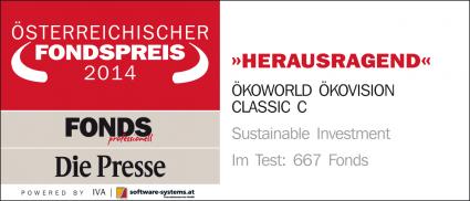 ÖSTERREICHISCHER FONDSPREIS 2014: ÖKOWORLD widmet den Preis Nelson Mandela / ÖKOWORLD ÖKOVISION CLASSIC gewinnt mit dem Gütesiegel „herausragend“ (FOTO)