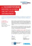 Einladung zum 2. Fachkräfteforum „Karriere in kleinen und mittleren Unternehmen?!“