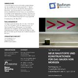 14. Bauforum „Neue Baustoffe und Konstruktionen für das Bauen von morgen“ am 04.06.2014