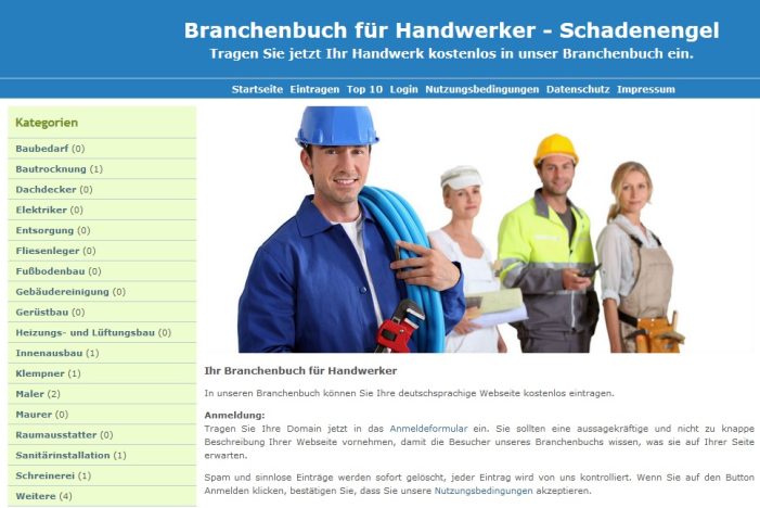 Kostenloses Branchenbuch für Handwerker Kostenloses Branchenbuch für Handwerker