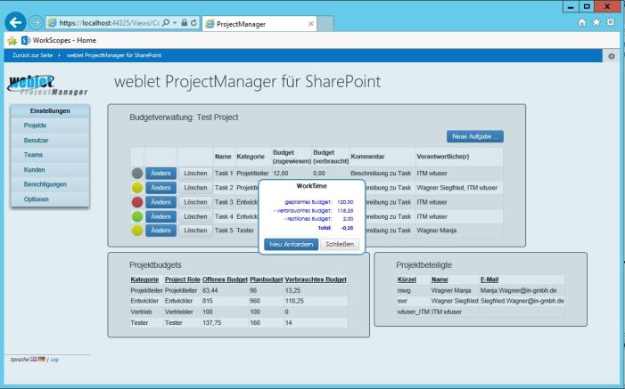 Effizienz und Transparenz von Projekten: Neuer „weblet ProjectManager for SharePoint“ der in-GmbH Effizienz und Transparenz von Projekten: Neuer „weblet ProjectManager for SharePoint“ der in-GmbH