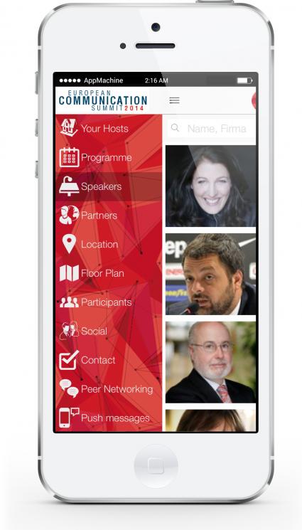 European Communication Summit in Brüssel mit eigener Smartphone-App / Helios Media und AppMachine präsentieren gemeinsam Konferenz-App für iPhone und Android (FOTO)