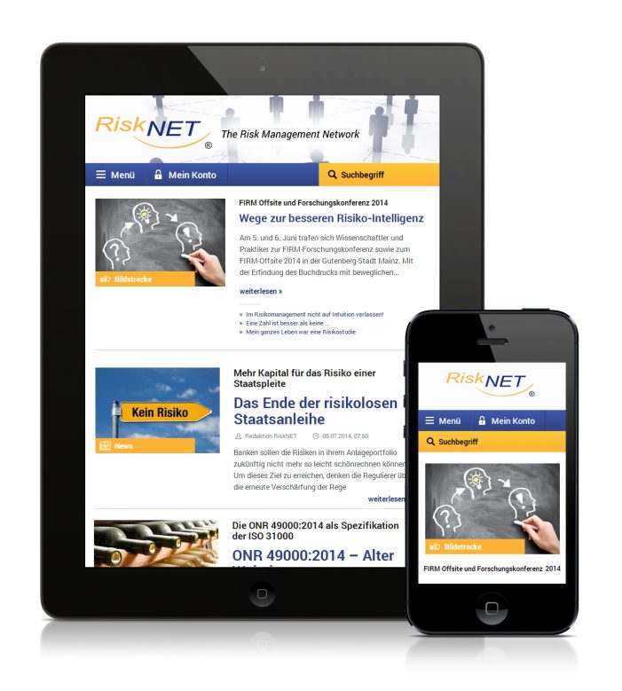 Responsive Webdesign: Grafischer und technischer Relaunch von RiskNET Responsive Webdesign: Grafischer und technischer Relaunch von RiskNET