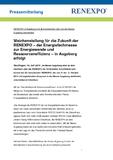 Weichenstellung für die Zukunft der RENEXPO – der Energiefachmesse zur Energiewende und Ressourceneffizienz – in Augsburg erfolgt