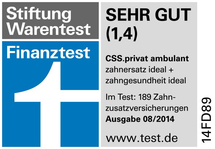 Zahnzusatzversicherungen im Finanztest: CSS Versicherung AG erhält Spitzen-Bewertung Zahnzusatzversicherungen im Finanztest: CSS Versicherung AG erhält Spitzen-Bewertung