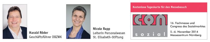 Die Deutsche Beratungsgesellschaft für Zeitwertkonten und Lebensarbeitszeitmodelle (DBZWK) präsentiert ihr Implementierungs-Know-how innerhalb der Sozialwirtschaft anlässlich der ConSozial 2014