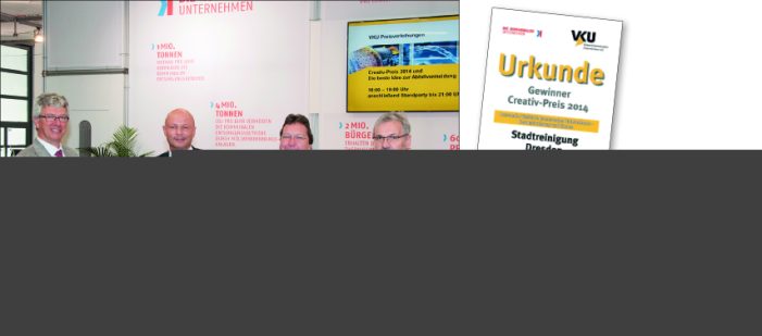 Die Stadtreinigung Dresden GmbH (SRD) gewinnt Creativ-Preis 2014