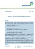 Umicore veröffentlicht Halbjahresergebnis