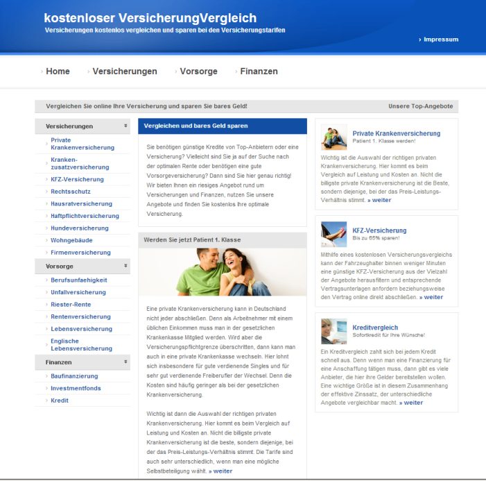 Versicherungsvergleich im Internet Versicherungsvergleich im Internet