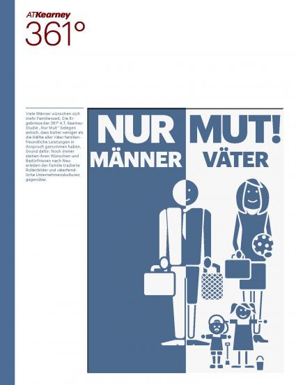 „Nur Mut!“: Männer wünschen sich familienfreundlichere Unternehmen / A.T. Kearney-Studie zeigt: Männer wünschen sich mehr Zeit für die Familie, fragen aber wenig familienfreundliche Leistungen nach (FOTO)