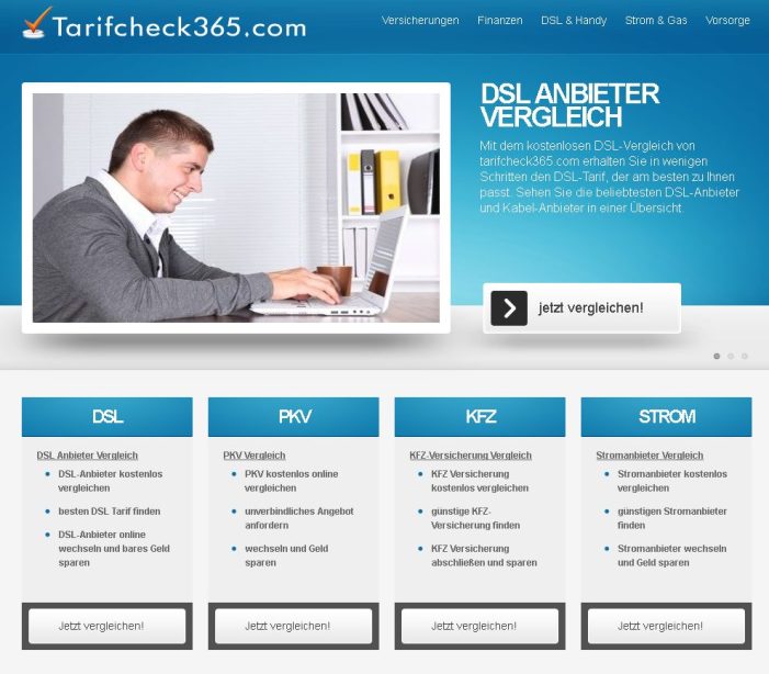 Vergleichsportal Tarifcheck365.com – Sparen durch Vergleiche