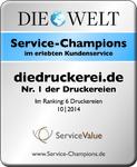 diedruckerei.de holt erneut den Titel bei Service-Champions 2014