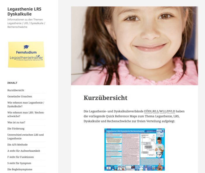 „Quick Reference Map“ zu Legasthenie, LRS, Rechenschwäche, Dyskalkulie „Quick Reference Map“ zu Legasthenie, LRS, Rechenschwäche, Dyskalkulie