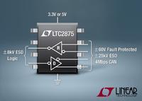 Neues von setron: LTC2875: 3,3V/5V-4Mbit/s-CAN-Transceiver mitÜberspannungsschutz bis ±60V für erhöhte Systemzuverlässigkeit