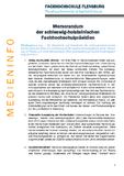 Memorandum der schleswig-holsteinischen Fachhochschulpräsidien