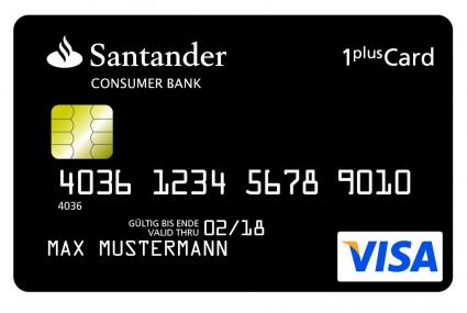 Santander bietet 1plus Visa-Card mit kostenlosem Girokonto (FOTO)