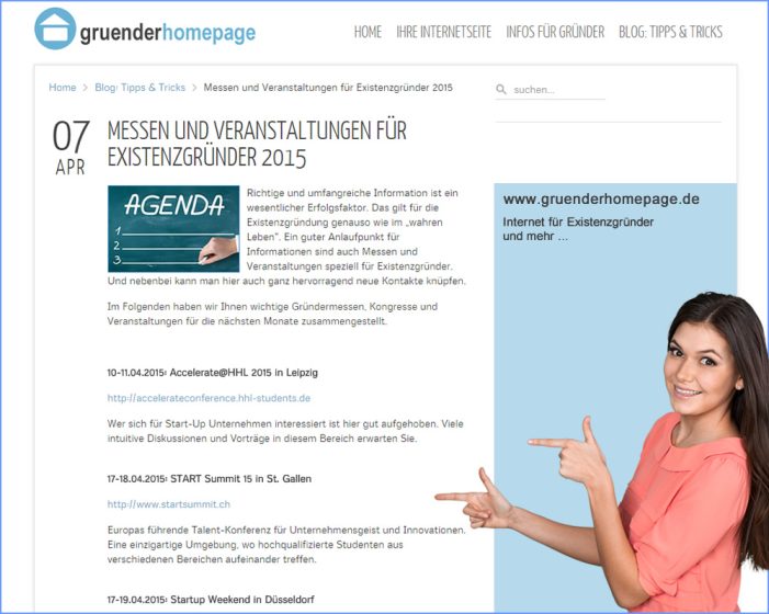 Überblick 2015: Messen und Kongresse für Existenzgründer Überblick 2015: Messen und Kongresse für Existenzgründer