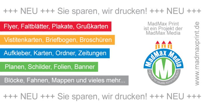 MadMax Media startet mit MadMax Print eigene Online-Druckerei MadMax Media startet mit MadMax Print eigene Online-Druckerei