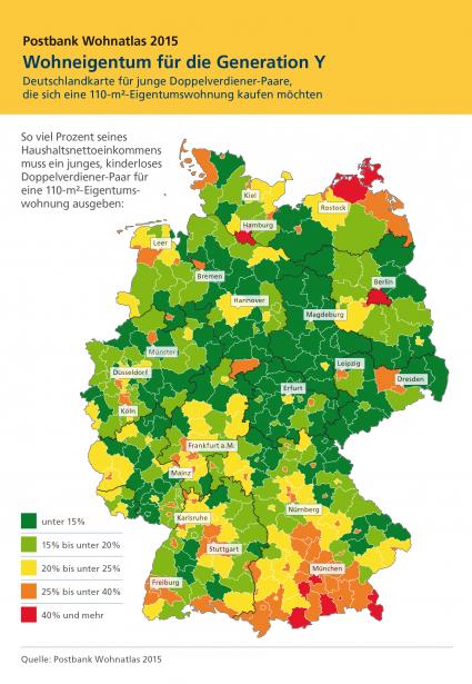 So erfüllt sich die „Generation Y“ den Traum von den eigenen vier Wänden / Doppelverdiener-Paare können sich fast überall in Deutschland Immobilien mit 110 Quadratmetern Wohnfläche leisten (FOTO)