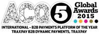 Traxpay unter 33.000 Nominierungen mit zwei ACQ5 2015 Global Awards ausgezeichnet