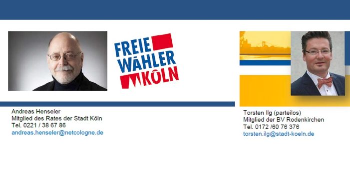 Köln: Freie Wähler und Torsten Ilg kritisieren Stadtbahnplanung im Kölner Süden.