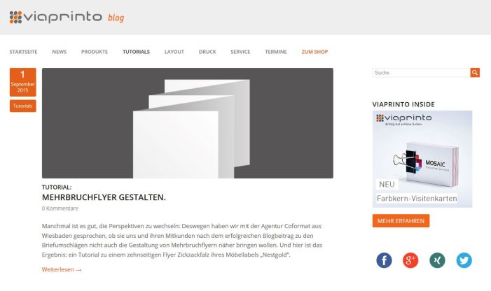 Neustart für den viaprinto Blog