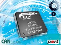 Renesas Electronics Europe und port GmbH präsentieren den CANopen Protokollstack für die neueste 32-Bit MCU-Gruppe RX231 von Renesas