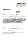 Abschlussveranstaltung des 9. Münchner Klimaherbstes: Coole Klimapolitik für München?