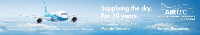 Internationale Luft- und Raumfahrtmesse AIRTEC 2015 präsentiert Zukunftsthemen wie unbemanntes Fliegen und 3D-Druck-Technologien in München Internationale Luft- und Raumfahrtmesse AIRTEC 2015 präsentiert Zukunftsthemen wie unbemanntes Fliegen und 3D-Druck-Technologien in München