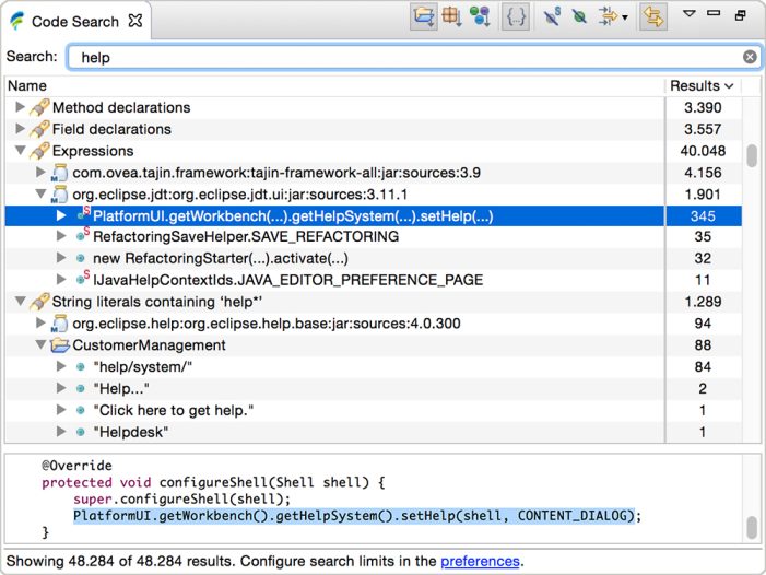 Mit Ctrlflow revolutioniert Codetrails die Codesuche in Eclipse