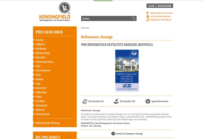 Anzeige gestalten ab nur 29 Euro? Ja, bei KENSINGFIELD.