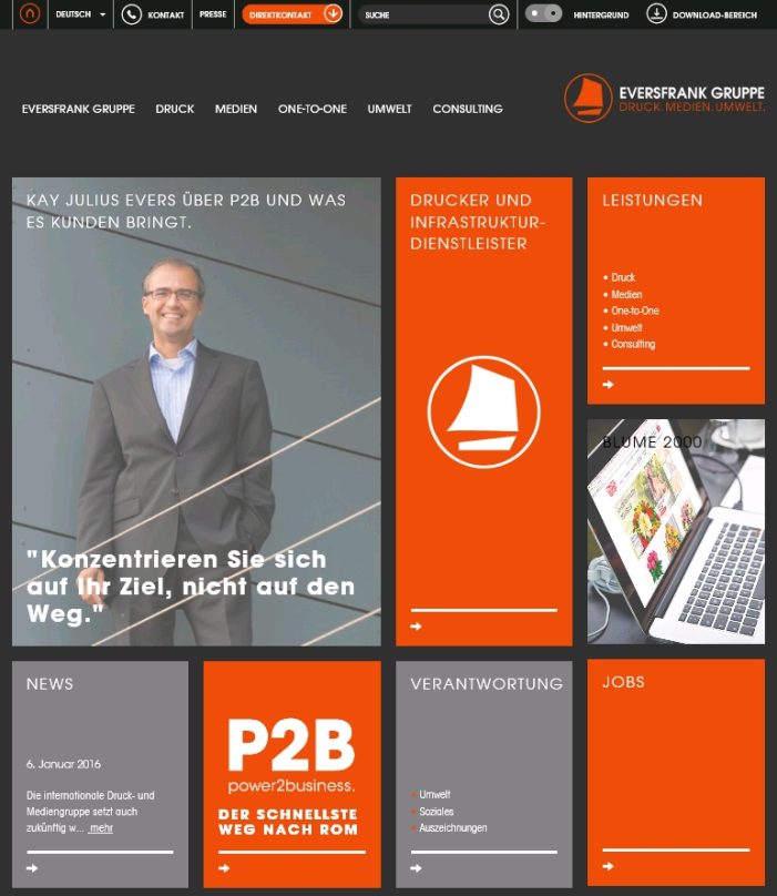 Eversfrank Gruppe mit neuer Website