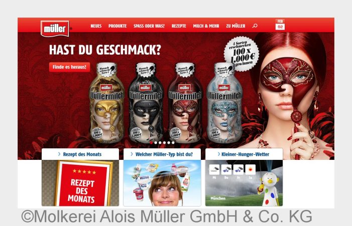 Molkerei Müller: Kuh-le Homepage!