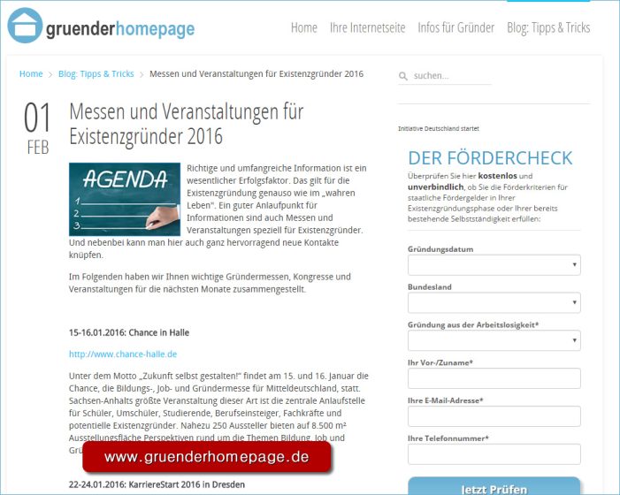 Überblick 2016: Messen, Kongresse und Veranstaltungen für Existenzgründer Überblick 2016: Messen, Kongresse und Veranstaltungen für Existenzgründer