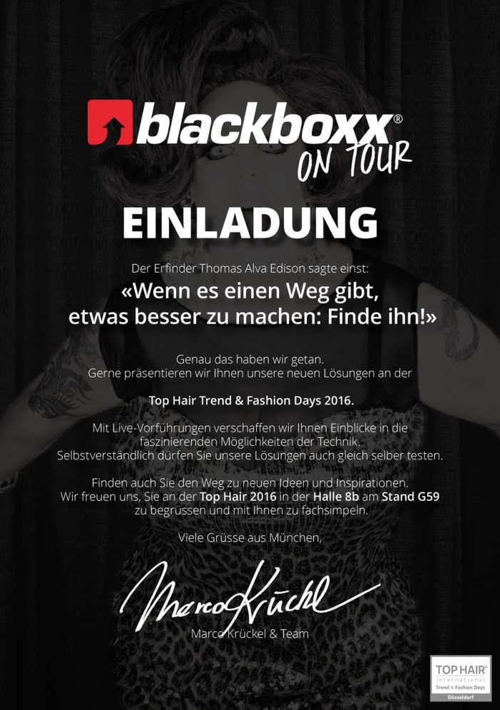 Blackboxx Messestand bei den Top Hair Fashion Days 2016 Blackboxx Messestand bei den Top Hair Fashion Days 2016