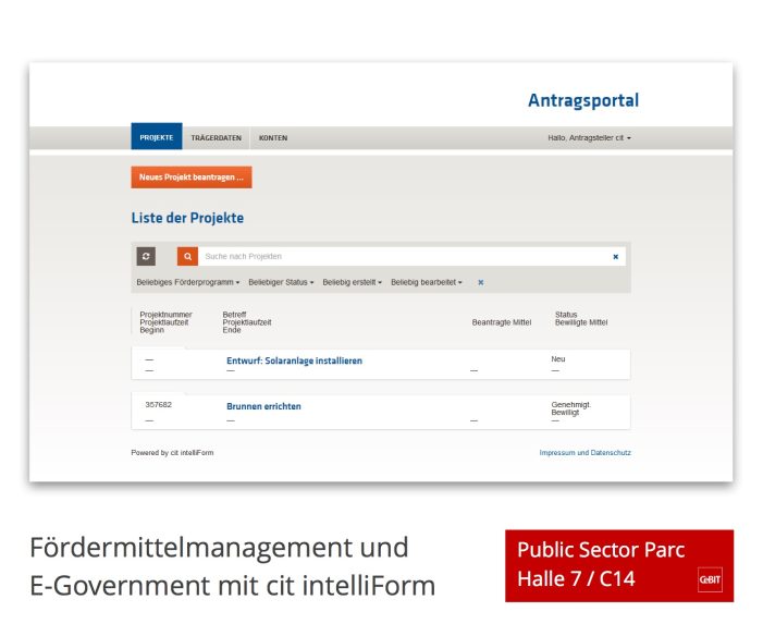 cit stellt auf CeBIT neue Lösung für das Fördermittelmanagement vor