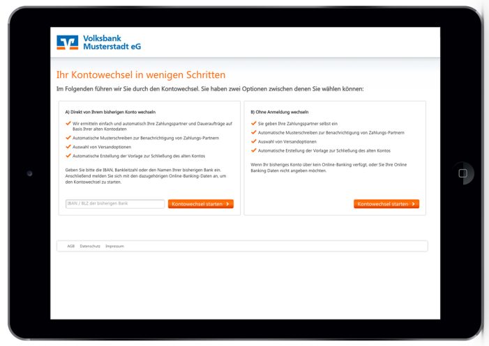 Volkbanken Raiffeisenbanken vor deutschlandweitem Rollout des digitalen Kontowechsels Volkbanken Raiffeisenbanken vor deutschlandweitem Rollout des digitalen Kontowechsels