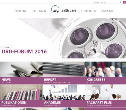 Neuer Webauftritt von zeb.health care: Aspekte um Strategie und Management, Fusionen, Finanzen, Controlling sowie Personalmanagement im Fokus (FOTO)