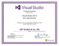 AIT erhält Microsoft Visual Studio 2015 Sim-Ship Award