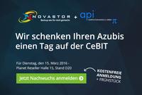 NovaStor und Distributor api laden Azubis und Nachwuchskräfte zur CeBIT 2016 ein