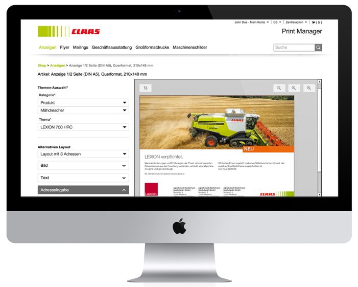 Mit dem neuen Web2Print-System schnell und intuitiv zu individuellen Marketingmaterialien