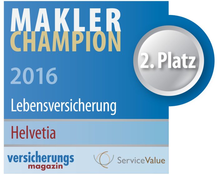 Makler-Champions: Helvetia Deutschland auf Platz 2 bei Lebensversicherern