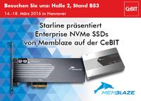 Starline präsentiert Enterprise NVMe SSDs von Memblaze auf der CeBIT