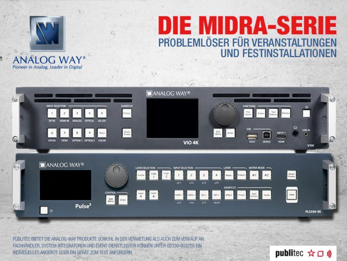 Analog Way Midra-Serie  Problemlöser für Veranstaltungen und Festinstallationen