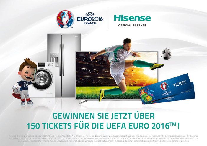Hisense verlost als globaler Sponsor Tickets für die UEFA EURO 2016?