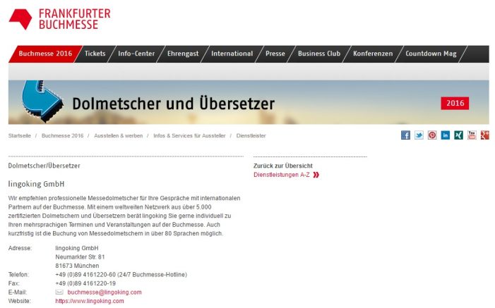 lingoking ist exklusiver Partner der Frankfurter Buchmesse