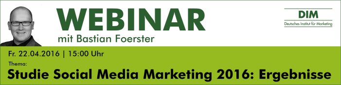 Webinar zur Studie Social Media Marketing 2016