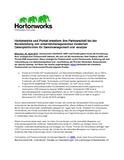 Hortonworks und Pivotal erweitern ihre Partnerschaft bei der Bereitstellung von unternehmensgerechten modernen Datenplattformen für Datenmanagement und -analyse