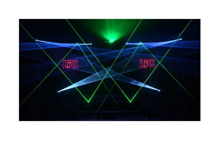 Lasershow-Präsentation auf der prolight+sound 2016 in Frankfurt a. M.